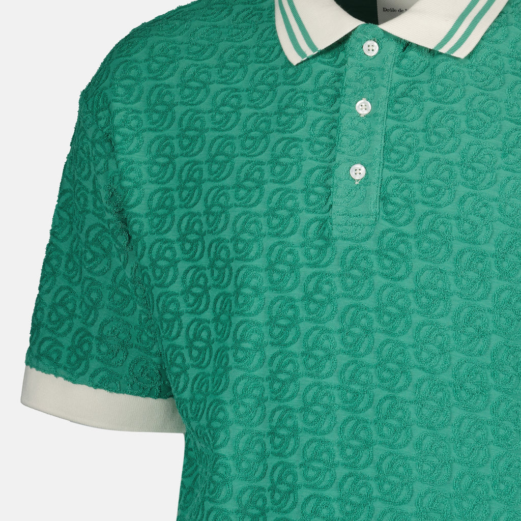 Polos Polo Monogramme MC Drole De Monsieur Vert Homme