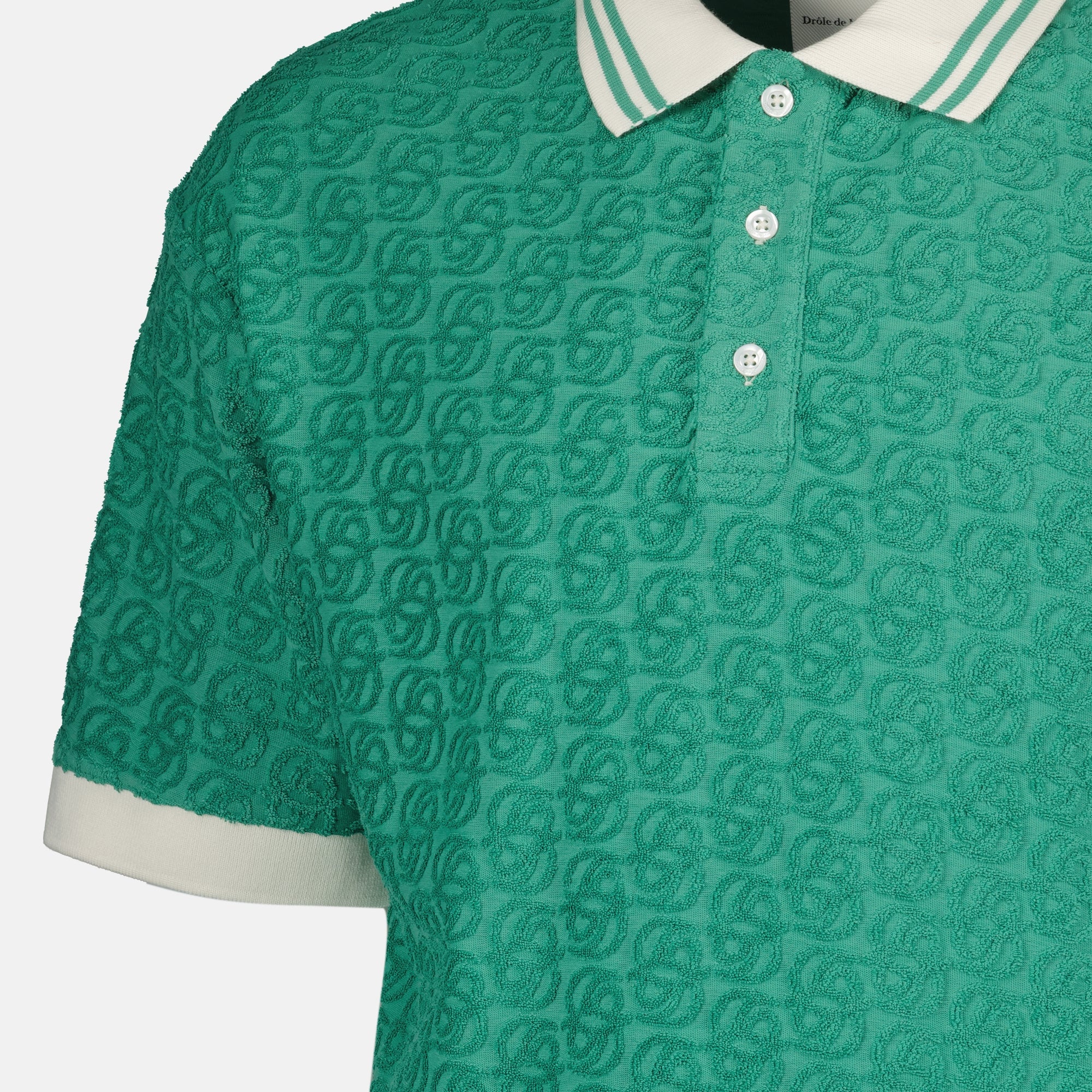 Polos Polo Monogramme MC Drole De Monsieur Vert Homme
