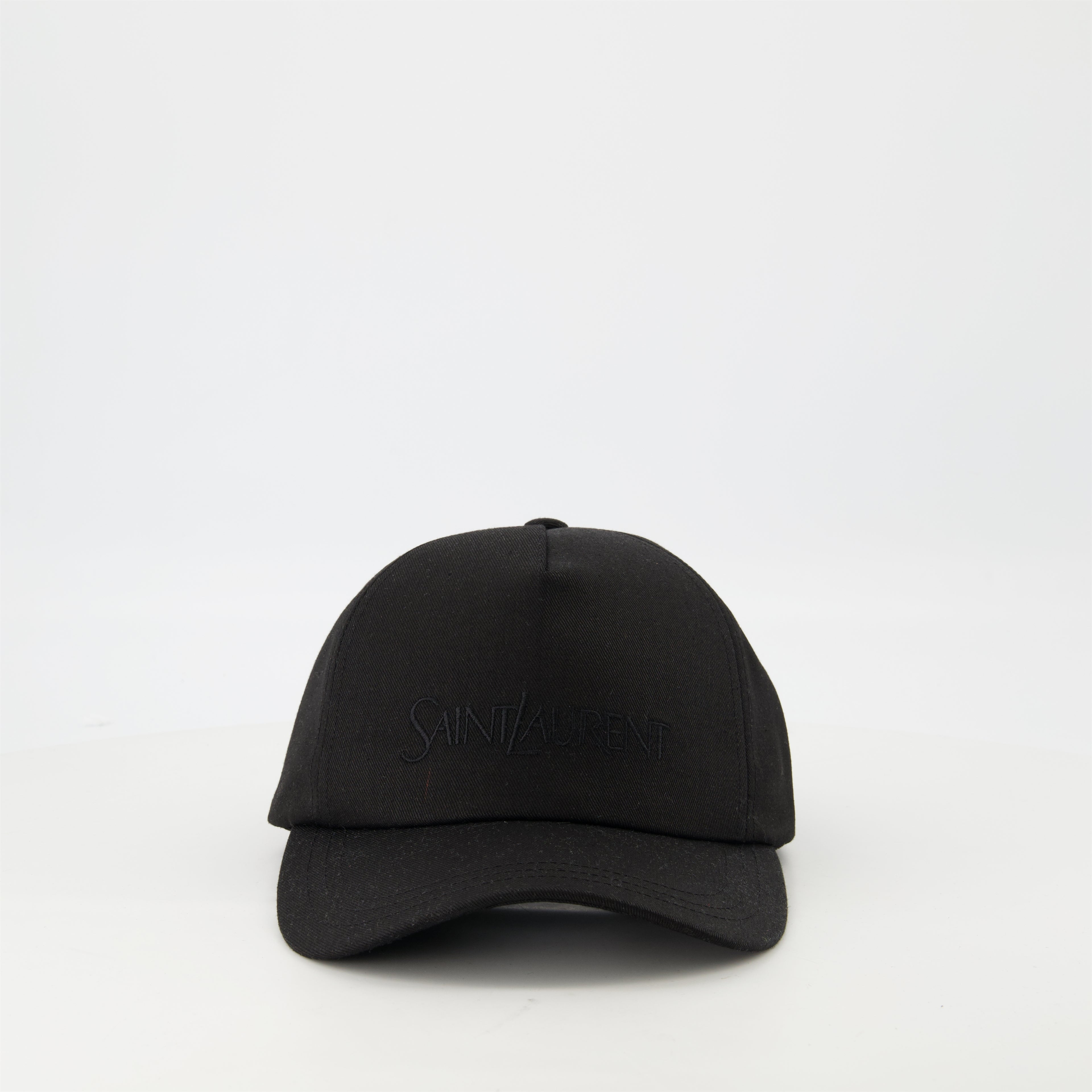 Chapeaux, casquettes et bonnets Casquette en coton brodée Saint Laurent Noir Homme