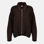 Imagen del Artículo Chaqueta Odin de lana marrón de la marca Khaite para Mujer - Temporada Otoño-Invierno 2025 - Vista Frontal