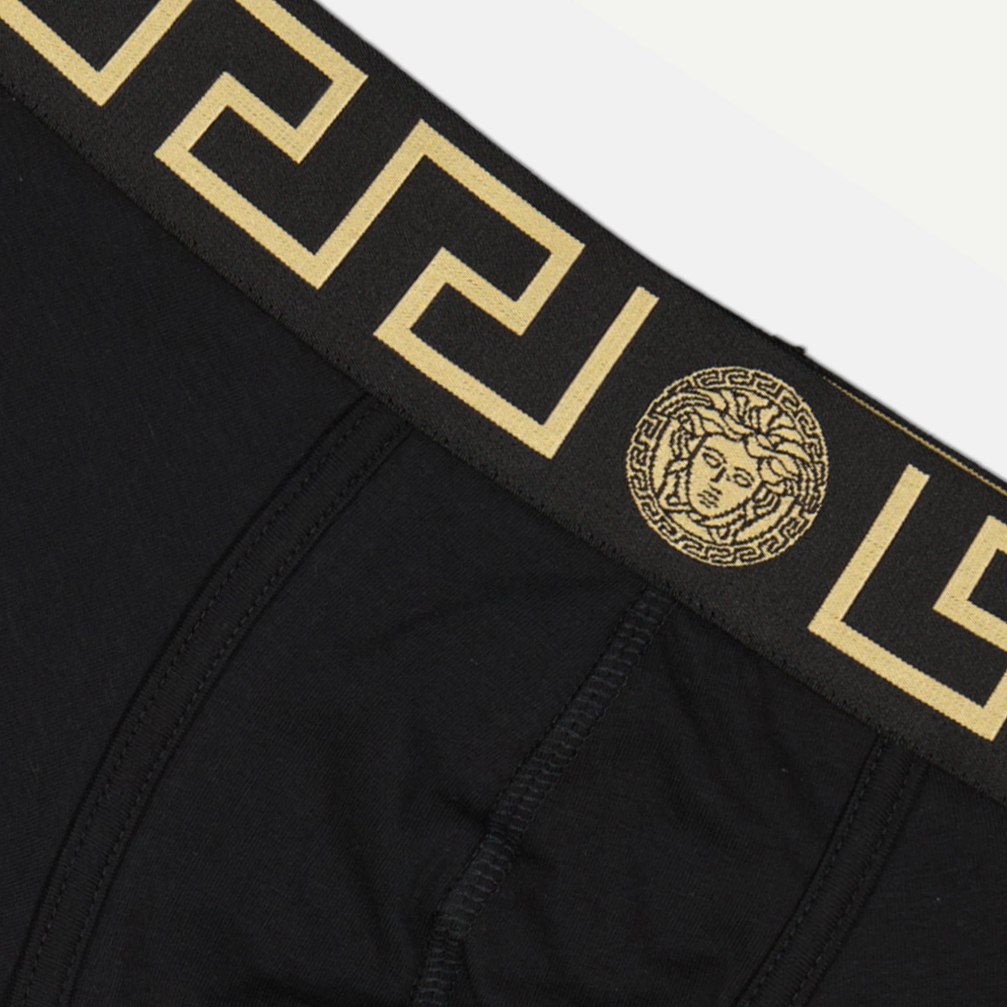 Underwear and homewear Boxer court Medusa Greca Versace Black Homme