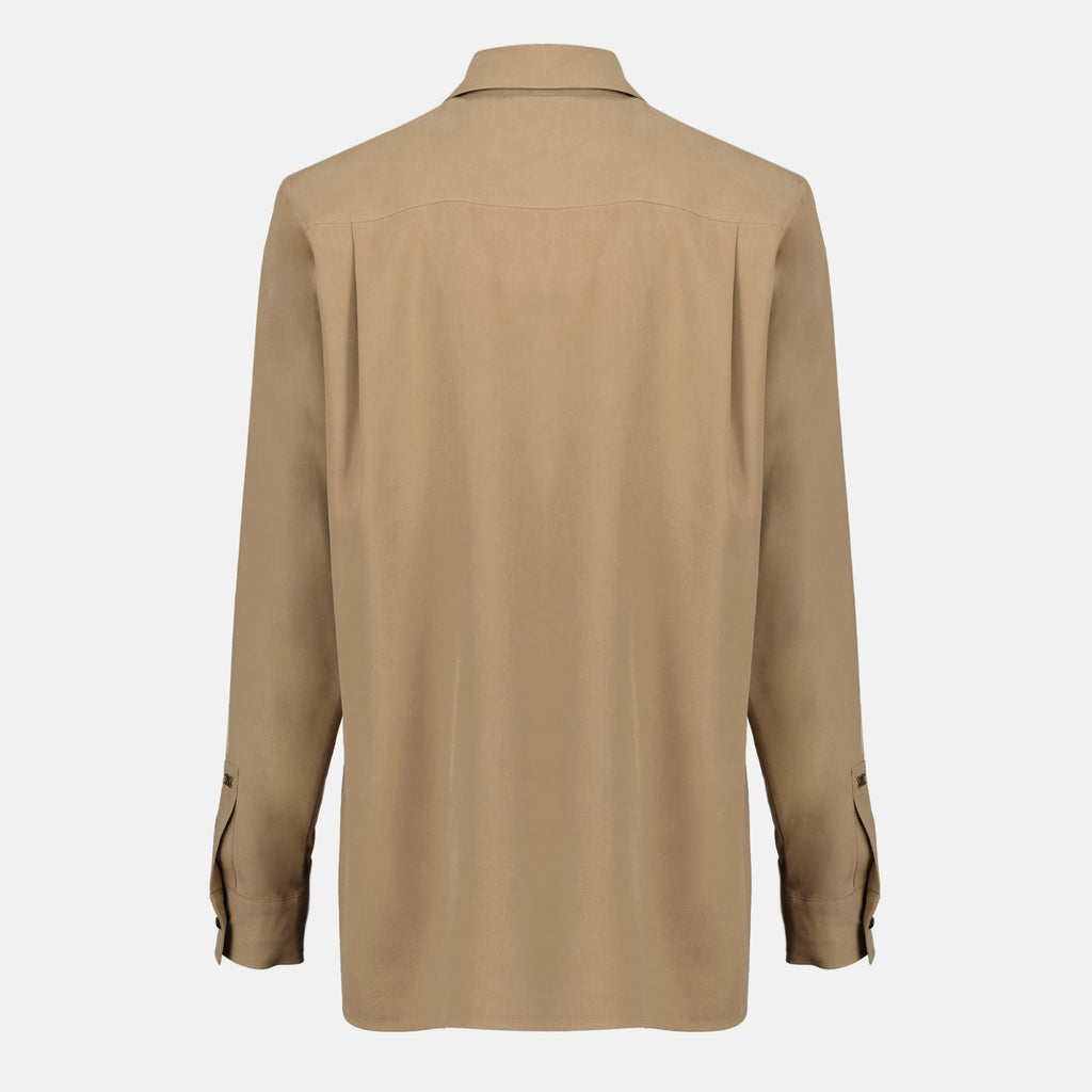 Imagen de la camisa de seda marrón de la marca Max Mara para Mujer - Temporada Primavera-Verano 2026 - Vista Trasera