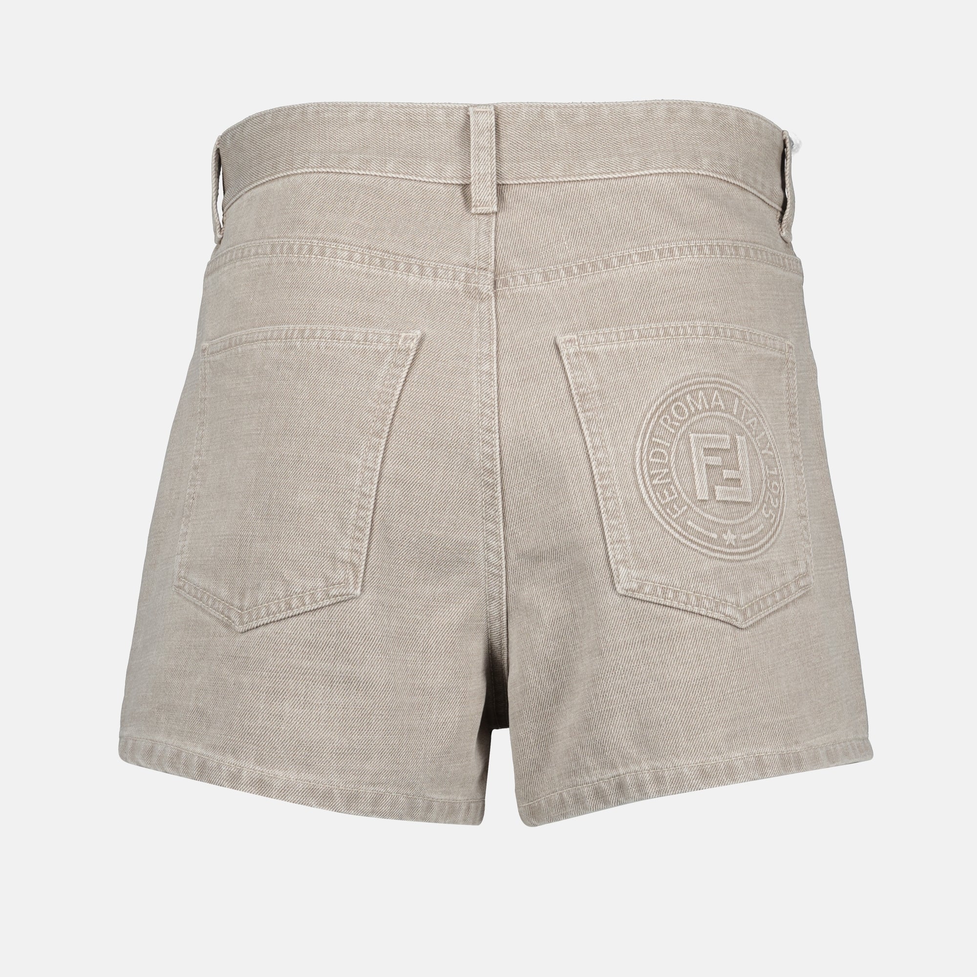 Shorts Short en denim Fendi Gris Femme