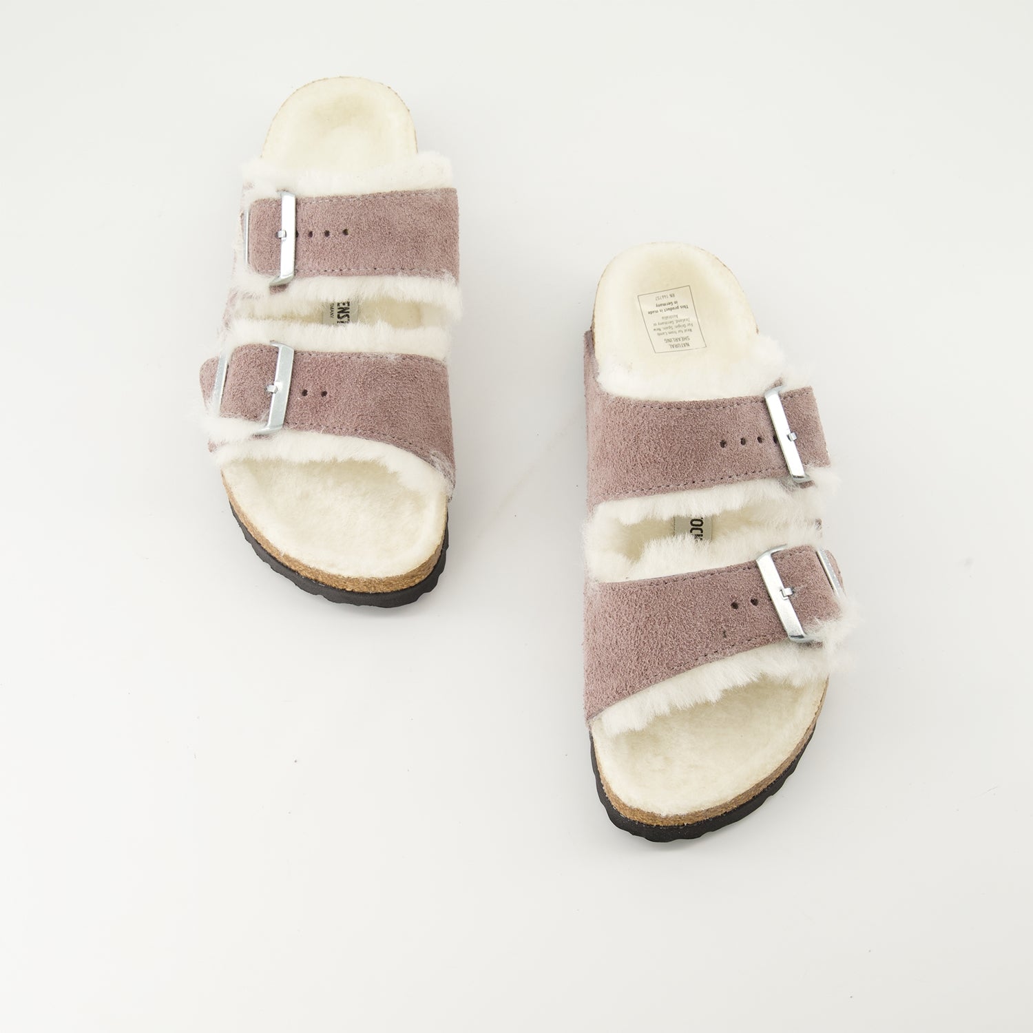 Offene schuhe Flauschige Arizona Hausschuhe Birkenstock Lila Femme