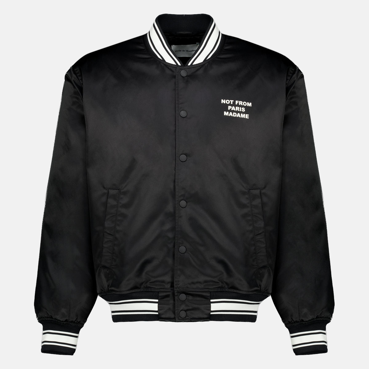 Vestes ブラックスローガンボンバー Drole De Monsieur Noir Homme