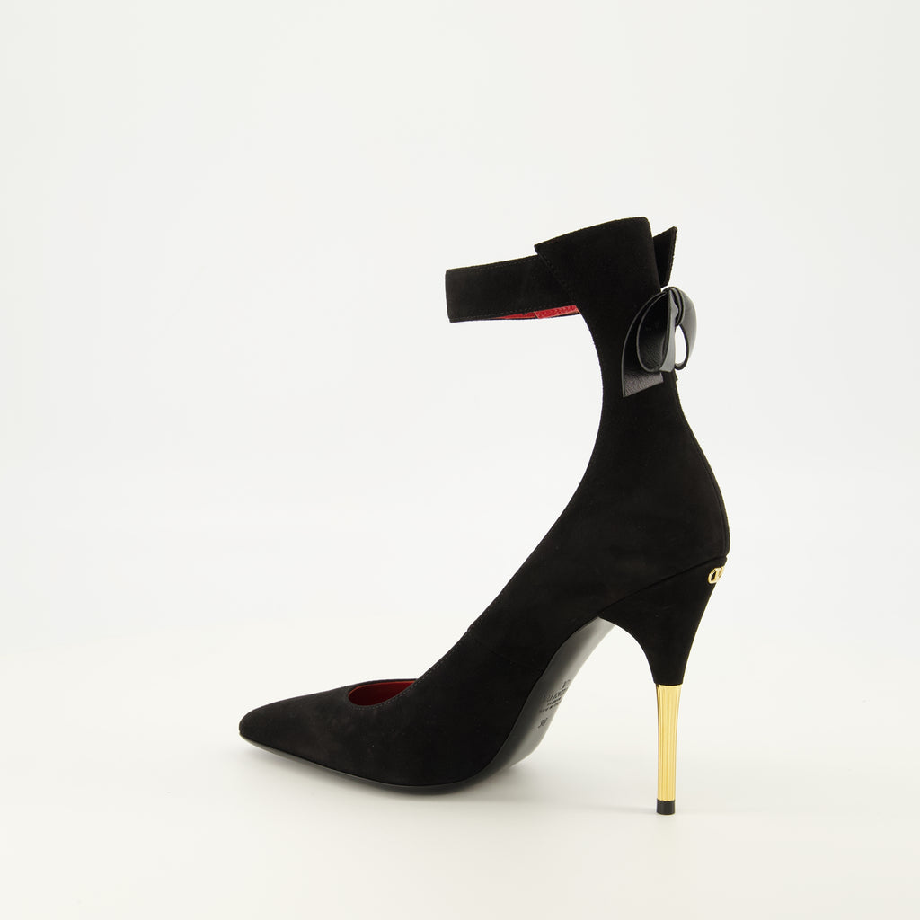 Escarpins Décolleté in Pelle Nera Valentino Garavani Noir Femme