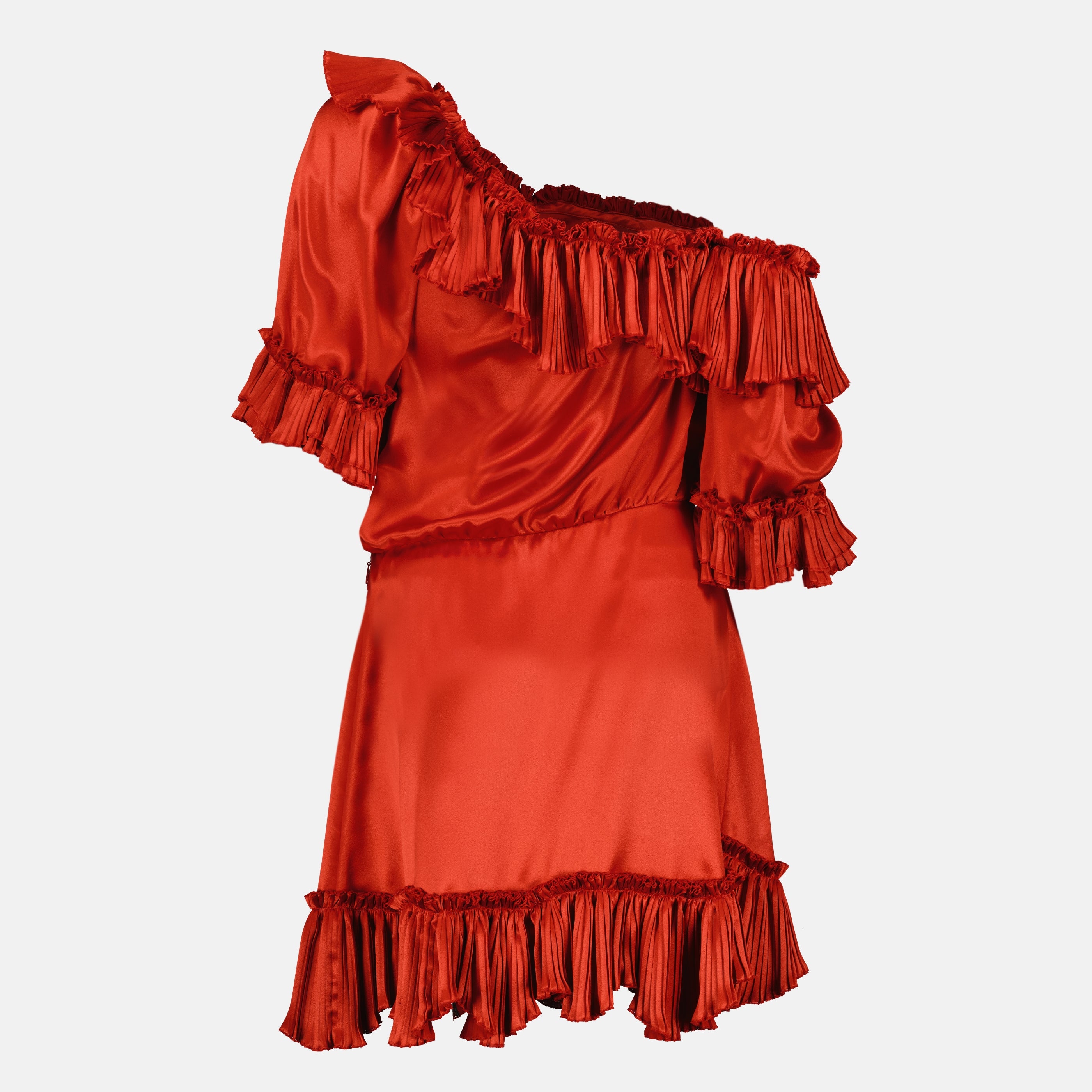saint laurent satin dress Saint Laurent Satin Long Dress in Rose Des Sables