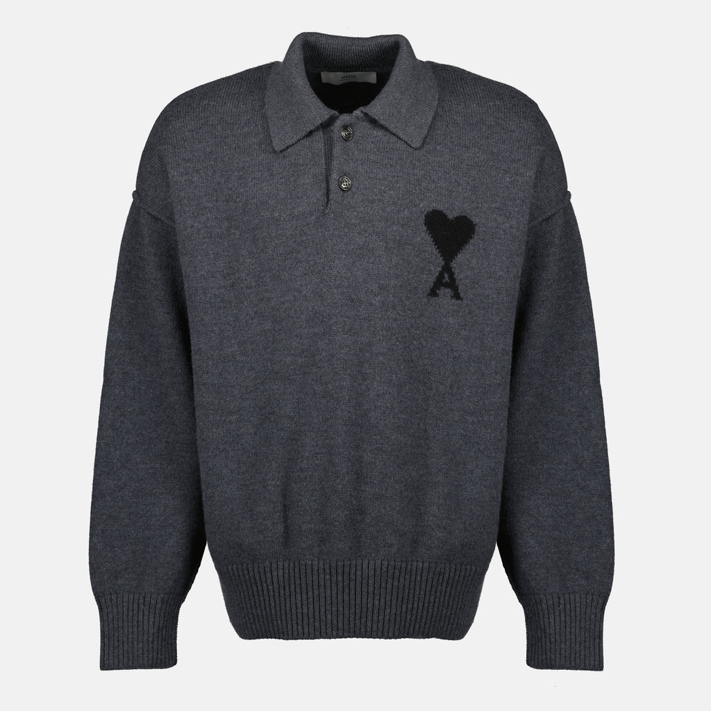 Polos Polo en laine Ami PARIS Gris Homme