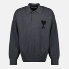 Polos Polo en laine Ami PARIS Gris Homme