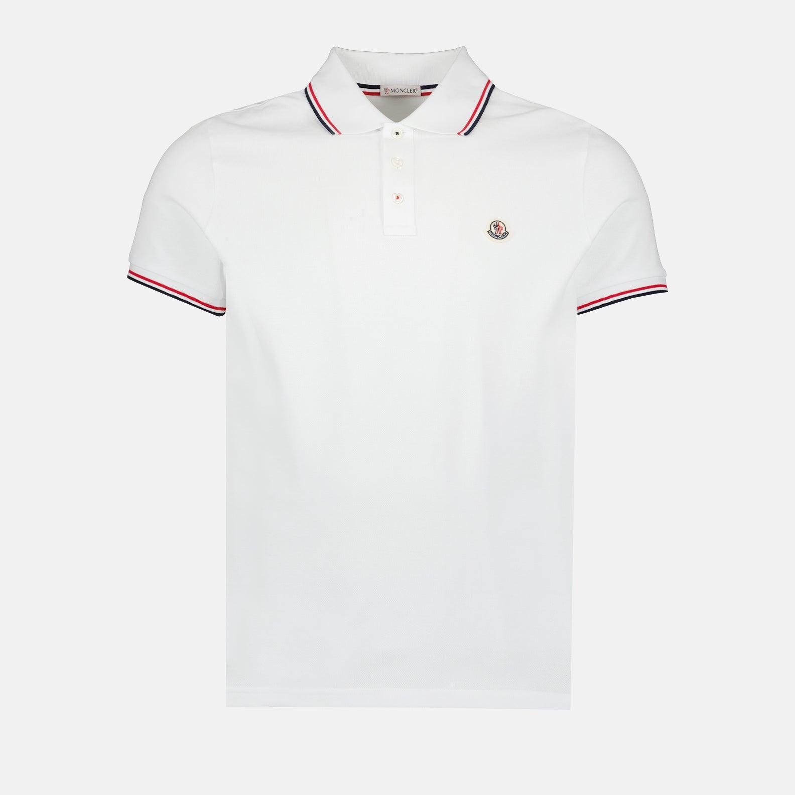 Polo shirts Tricolor Piping Polo Moncler White Homme