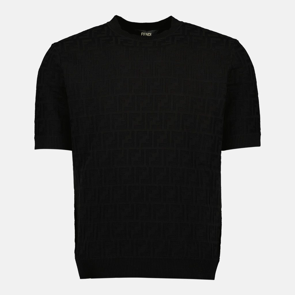 T-shirts FF Black T-Shirt Fendi Noir Homme
