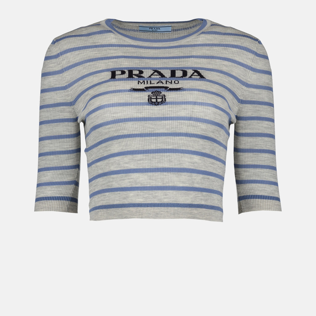 Maille P24V1G S 231 11J5 f0vwz marmo+pervinca Prada Gris Femme