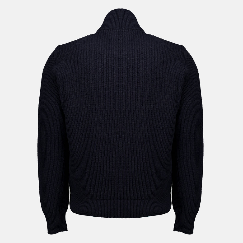 Vestes キルティング二素材カーディガン Moncler Bleu foncé Homme