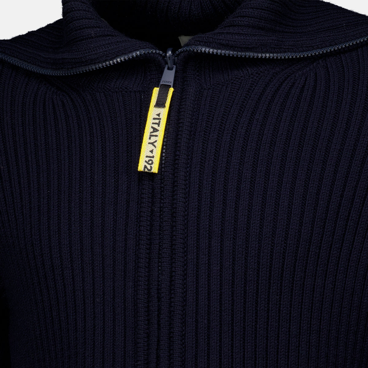 Maille Cardigan zippé en laine Fendi Bleu foncé Homme