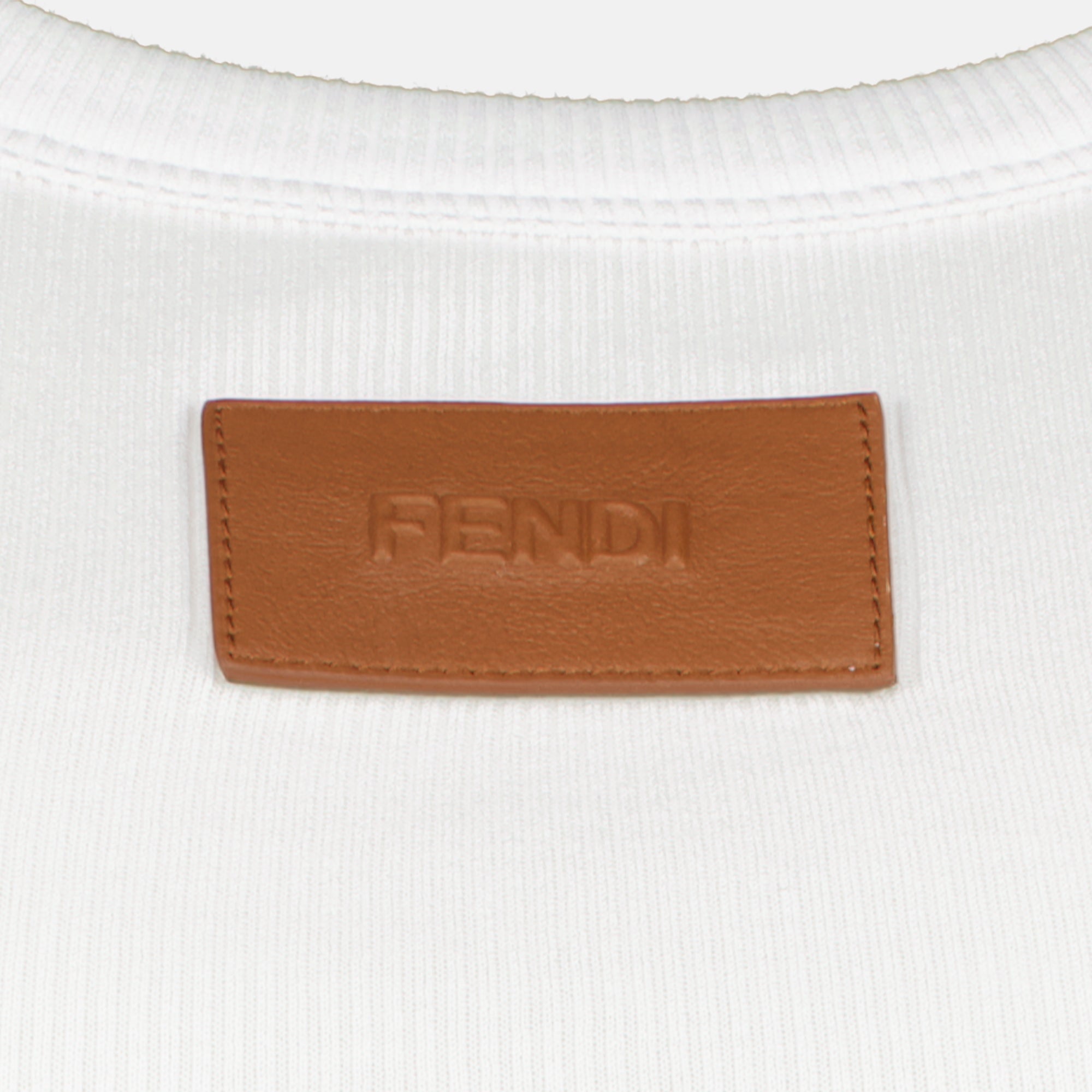 Tops 화이트 코튼 탱크톱 Fendi Blanc Femme