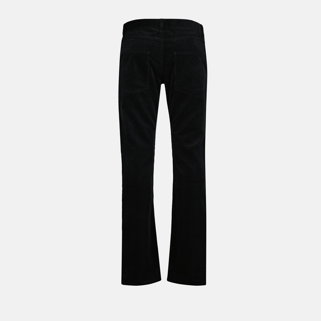 Pantaloni Jeans in Velluto Saint Laurent Nero Homme