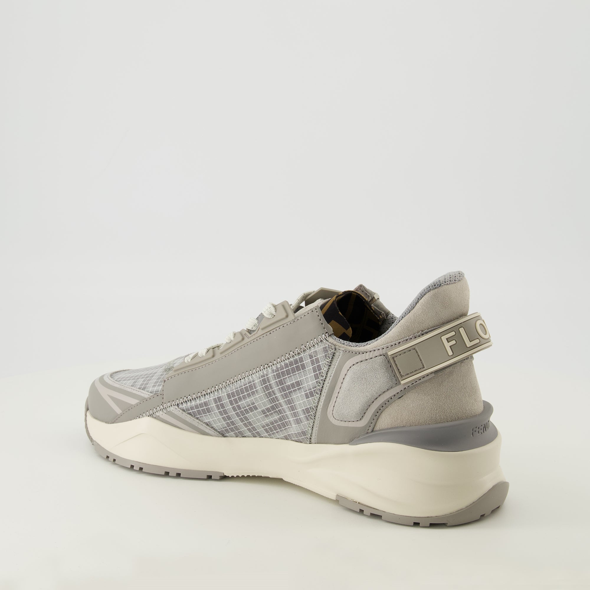 Baskets Baskets Fendi Flow en filet et cuir gris Fendi Gris Homme