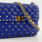 Borse a tracolla Sac Rockstud Spike moyen Valentino Garavani Blu Femme