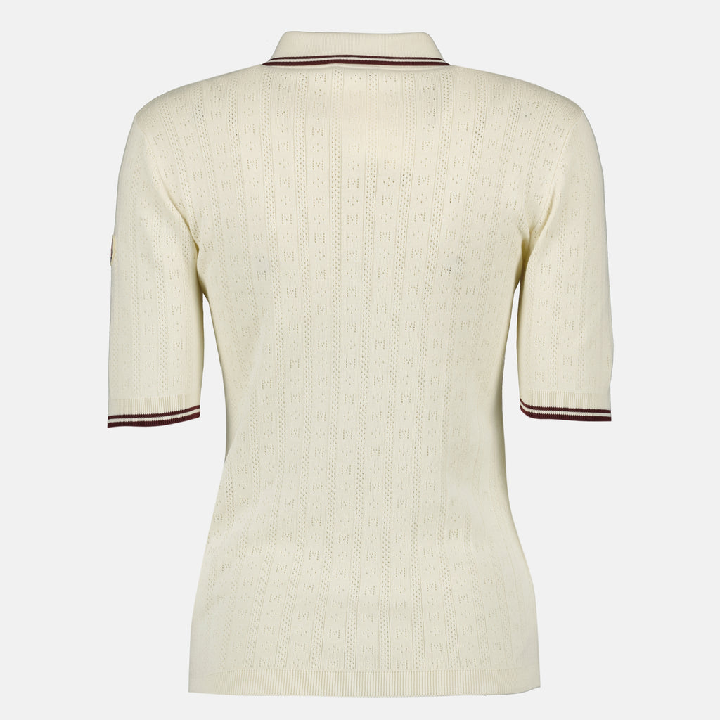 Polos 베이지 패턴 코튼 폴로 Moncler Blanc Femme