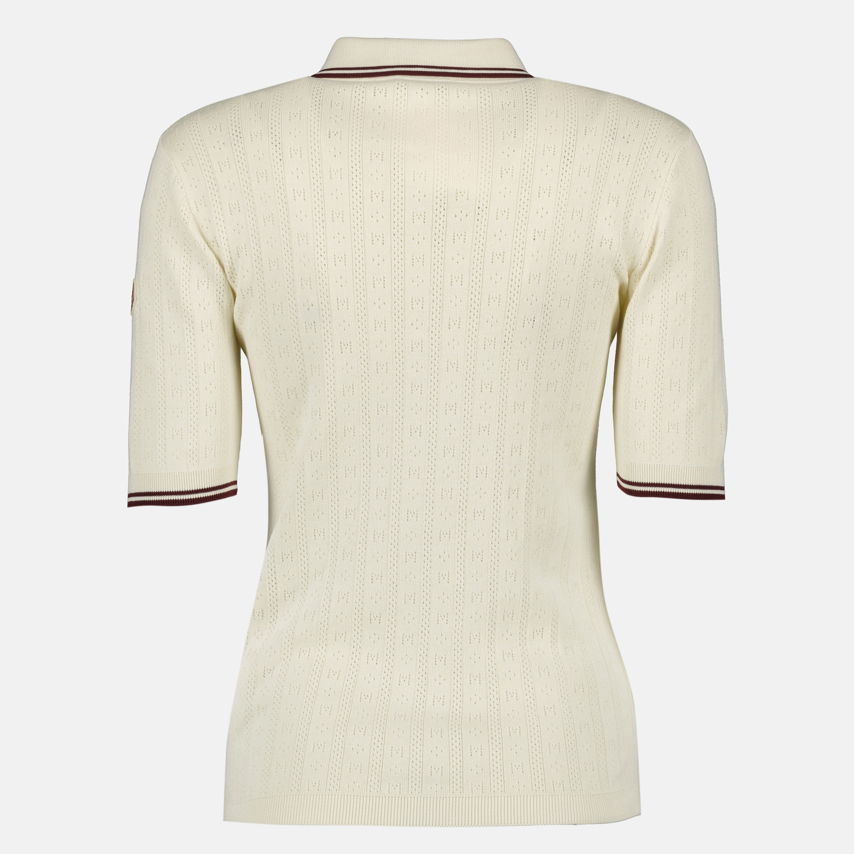 Polos Polo en coton à motif beige Moncler Blanc Femme