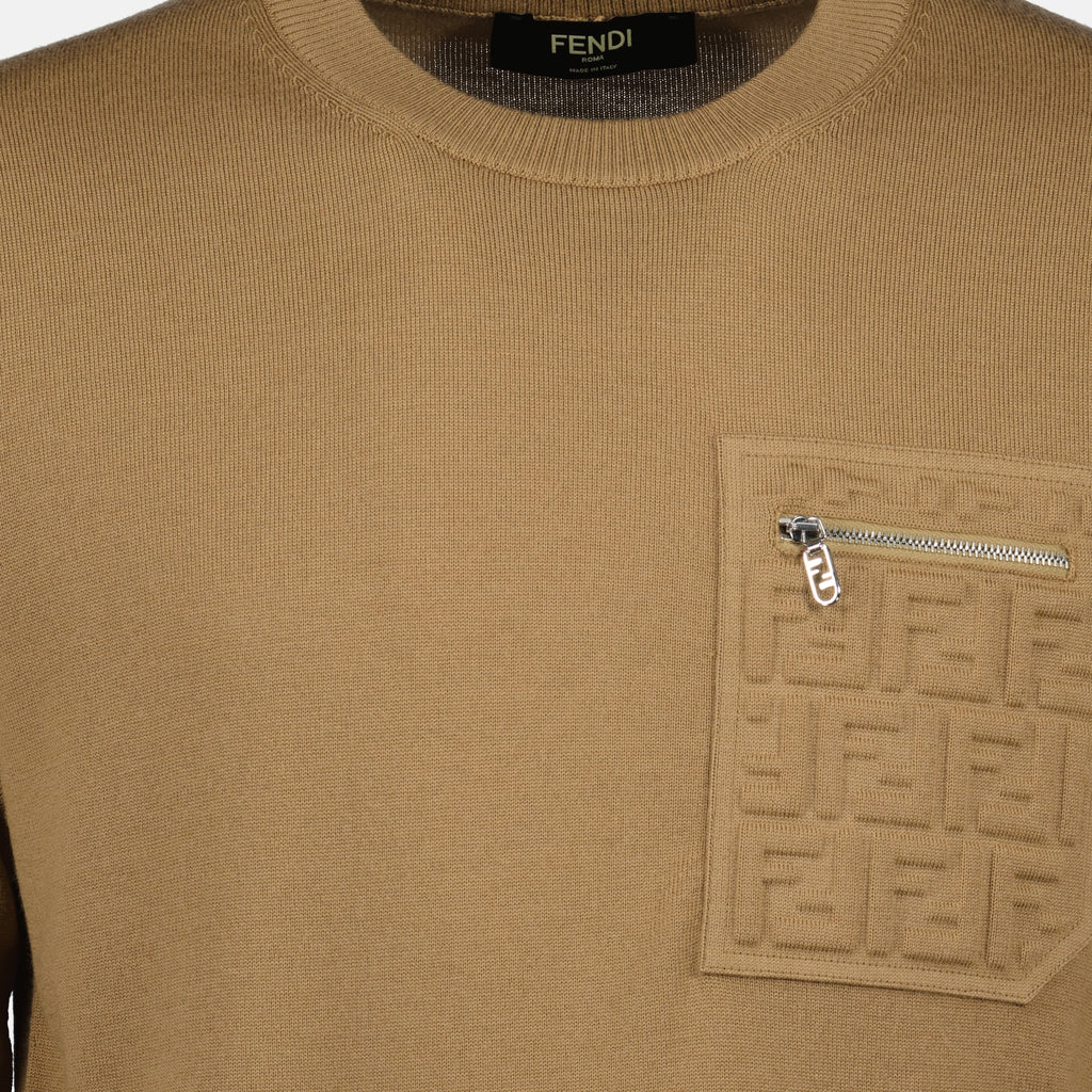 Image of the Fendi Men's Wool Sweater - Autumn-Winter 2025 - Detailed View_1