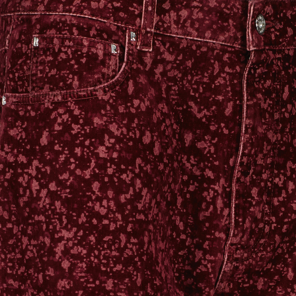 Imagem do jeans vermelho com efeito veludo em algodão da marca Rabanne para Mulheres - Coleção Primavera-Verão 2026 - Vista Detalhada_1