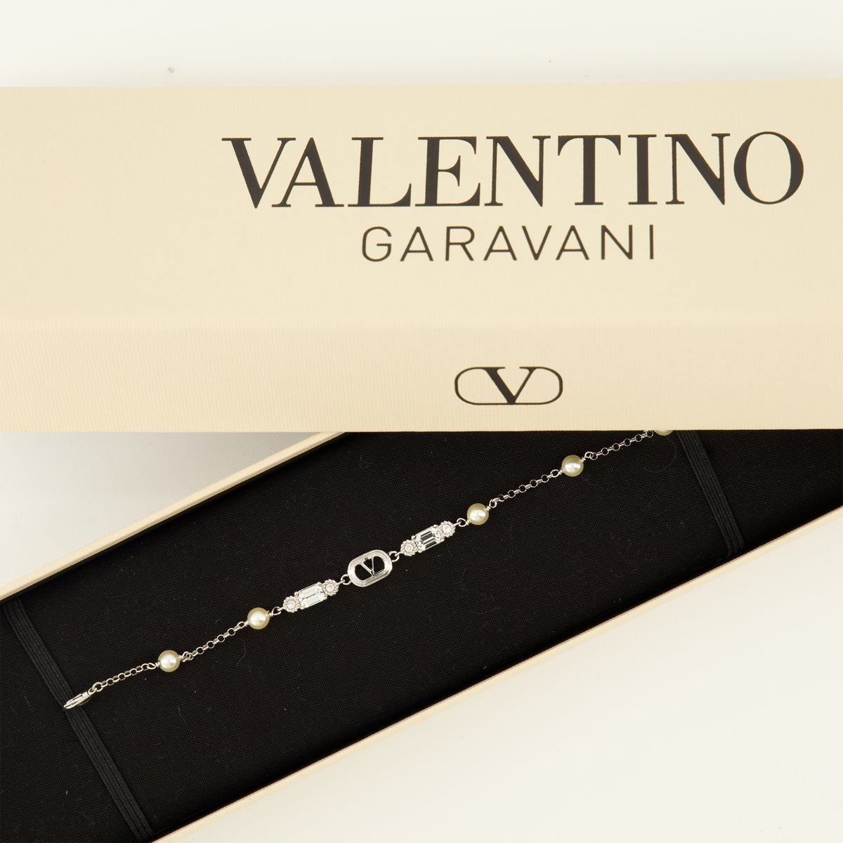 Bijoux Pulsera Ovalette con Perlas y Cristales Swarovski® Valentino Garavani Argenté Femme