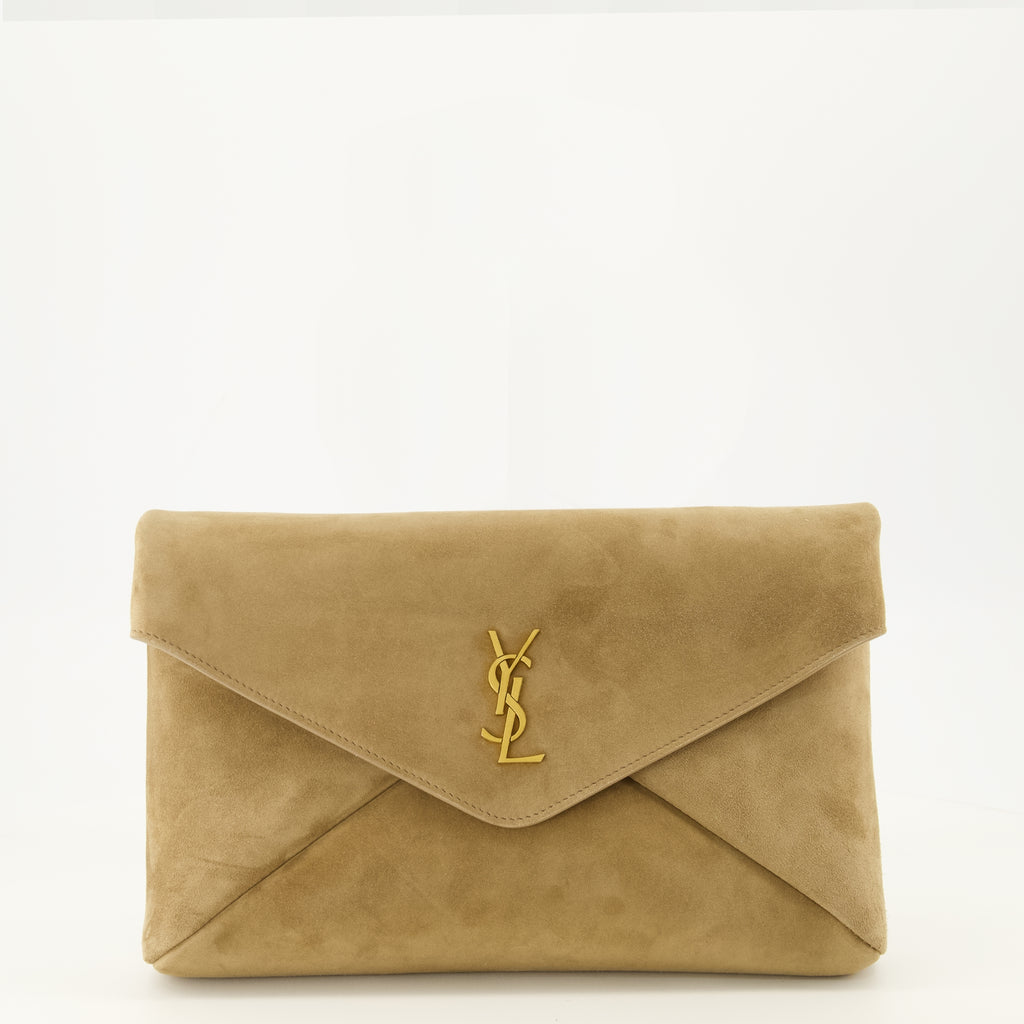 Pochettes Beige Wildleder Cassandre Pouch Saint Laurent Beige Femme