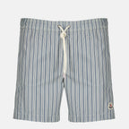 Beachwear Striped Nylon Swim Shorts Moncler Bleu foncé Homme