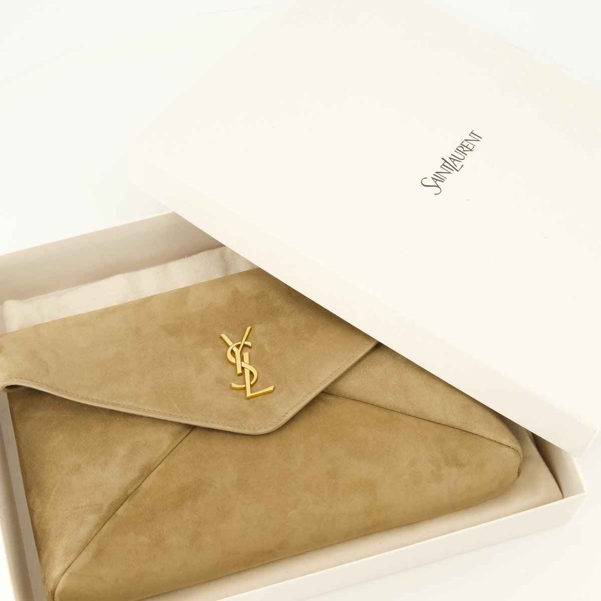 Pochettes Beige Suede Cassandre Pouch Saint Laurent Beige Femme
