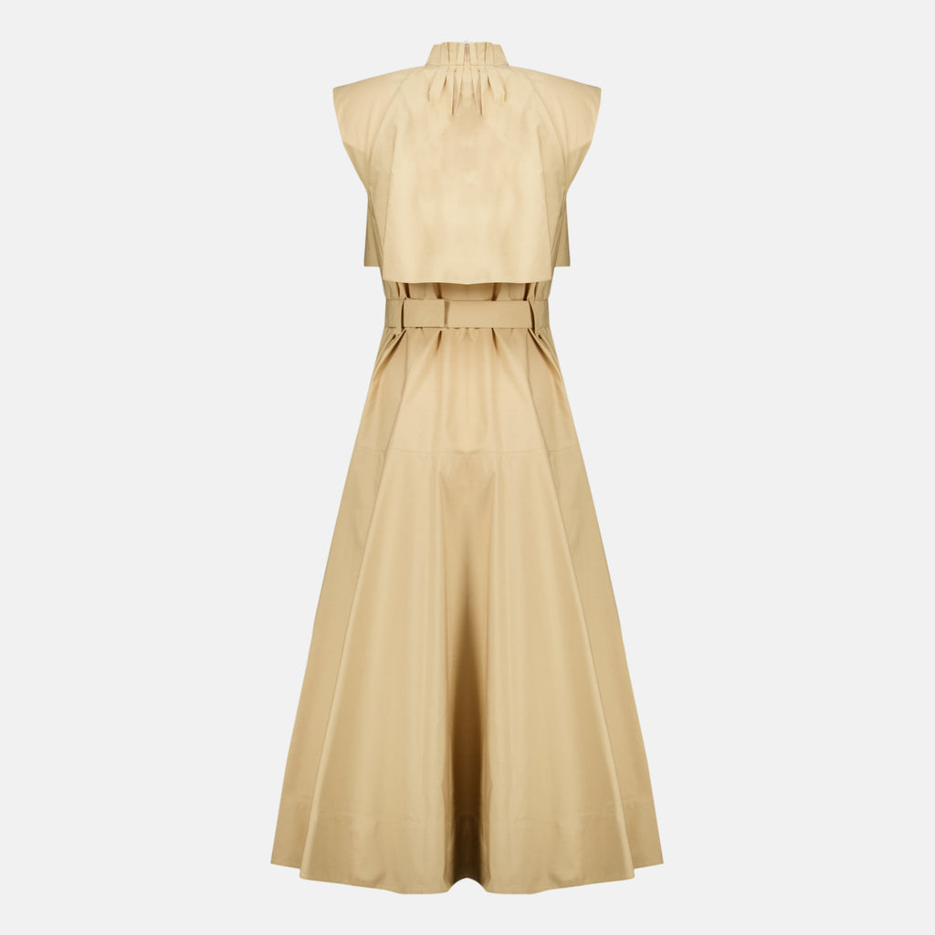 Robes Abito Midi in Popeline Burberry Beige Femme