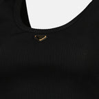 Top Bra con Logo Prada Nero Femme