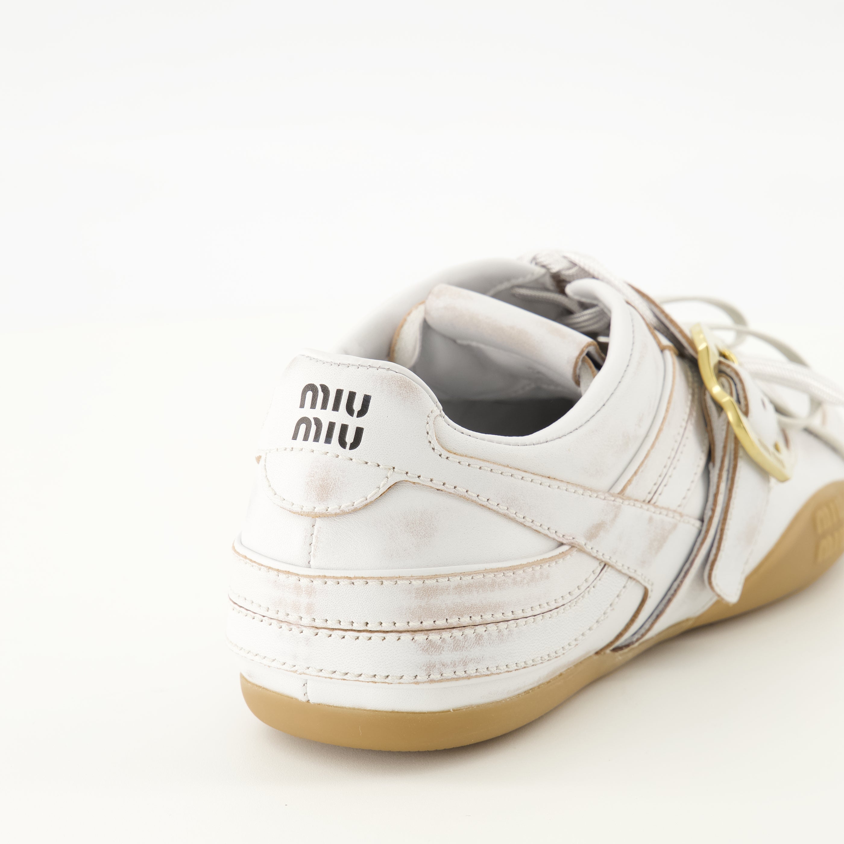 Baskets Baskets Gymnasium en cuir blanc Miu Miu Blanc Femme