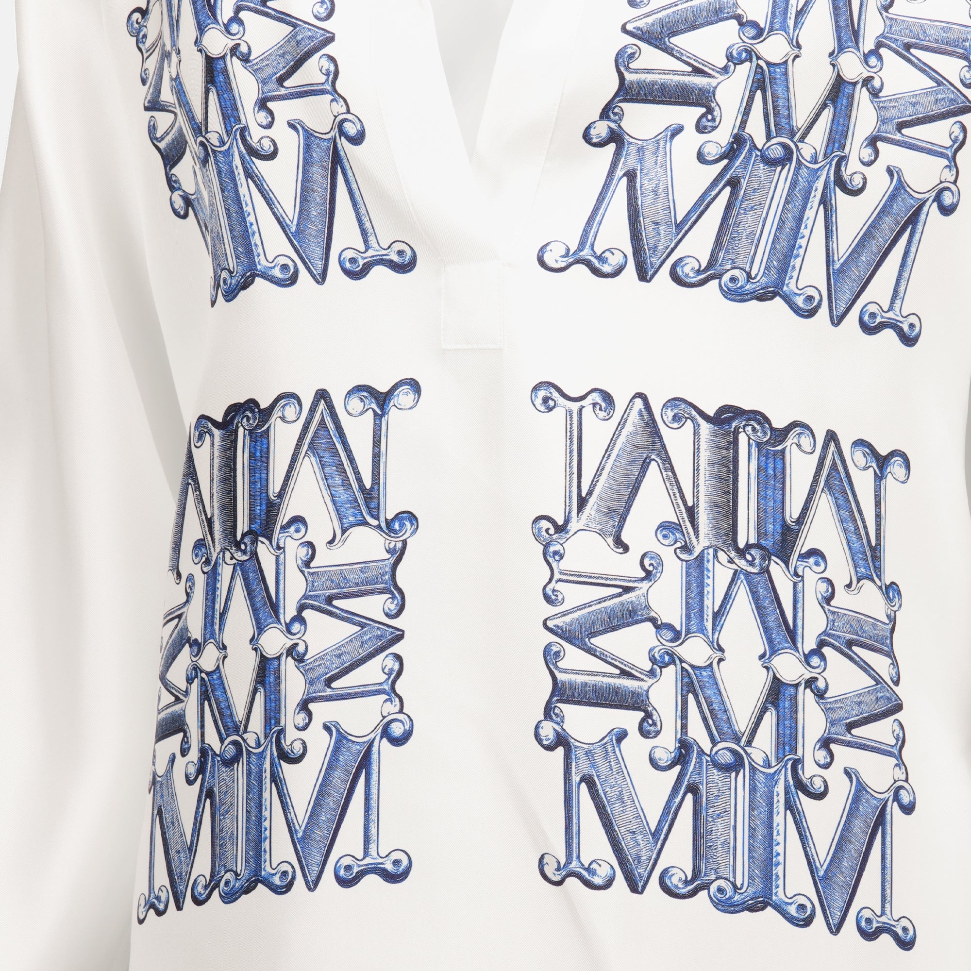 Chemises Chemise blanche en soie avec imprimé Max Mara Bleu Femme