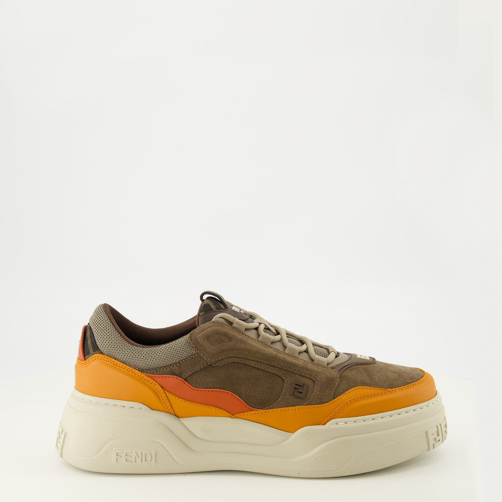Baskets 펜디 포스 브라운 스니커즈 Fendi Marron Homme