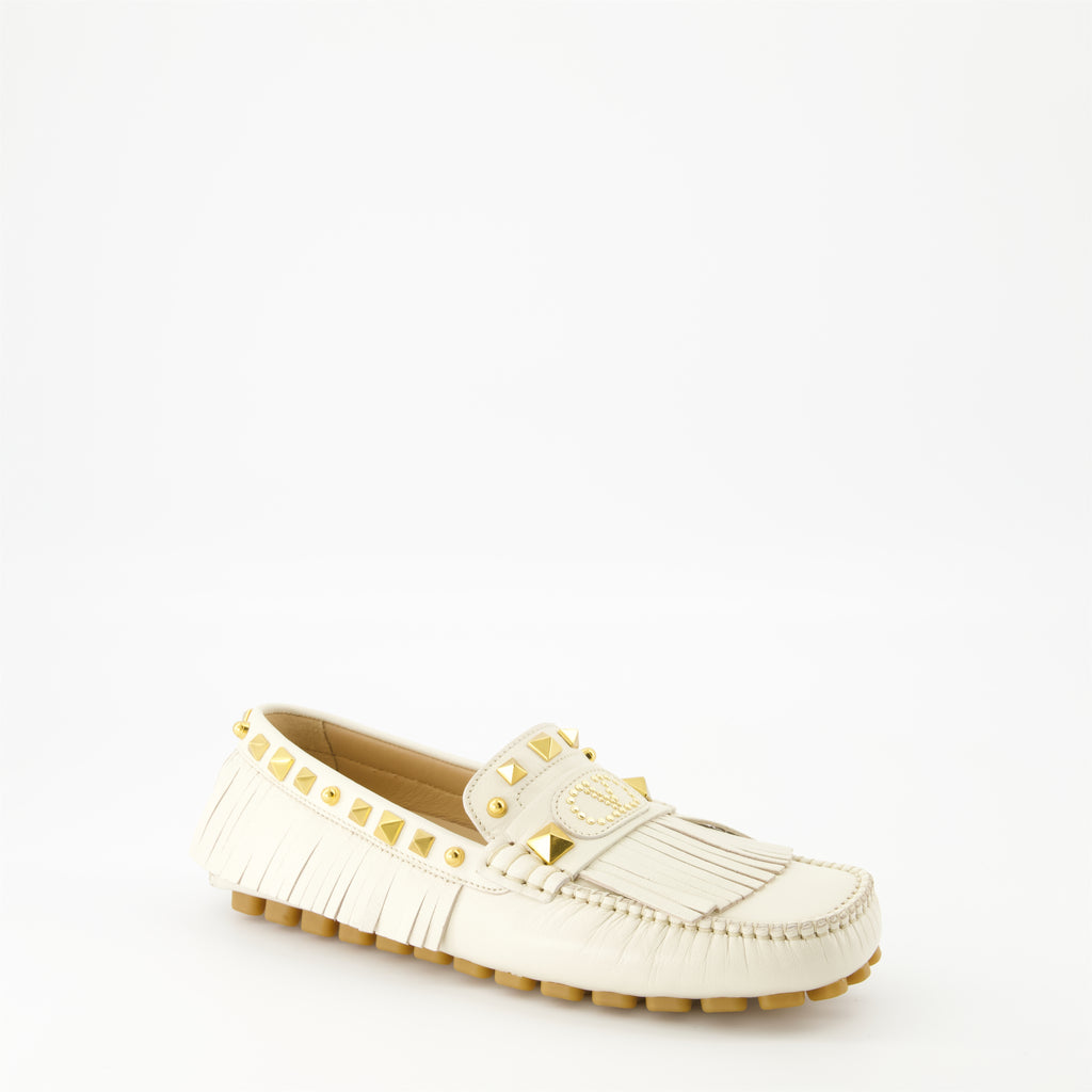 Loafers Fringed Moccasins Plaster Caster Valentino Garavani White Femme