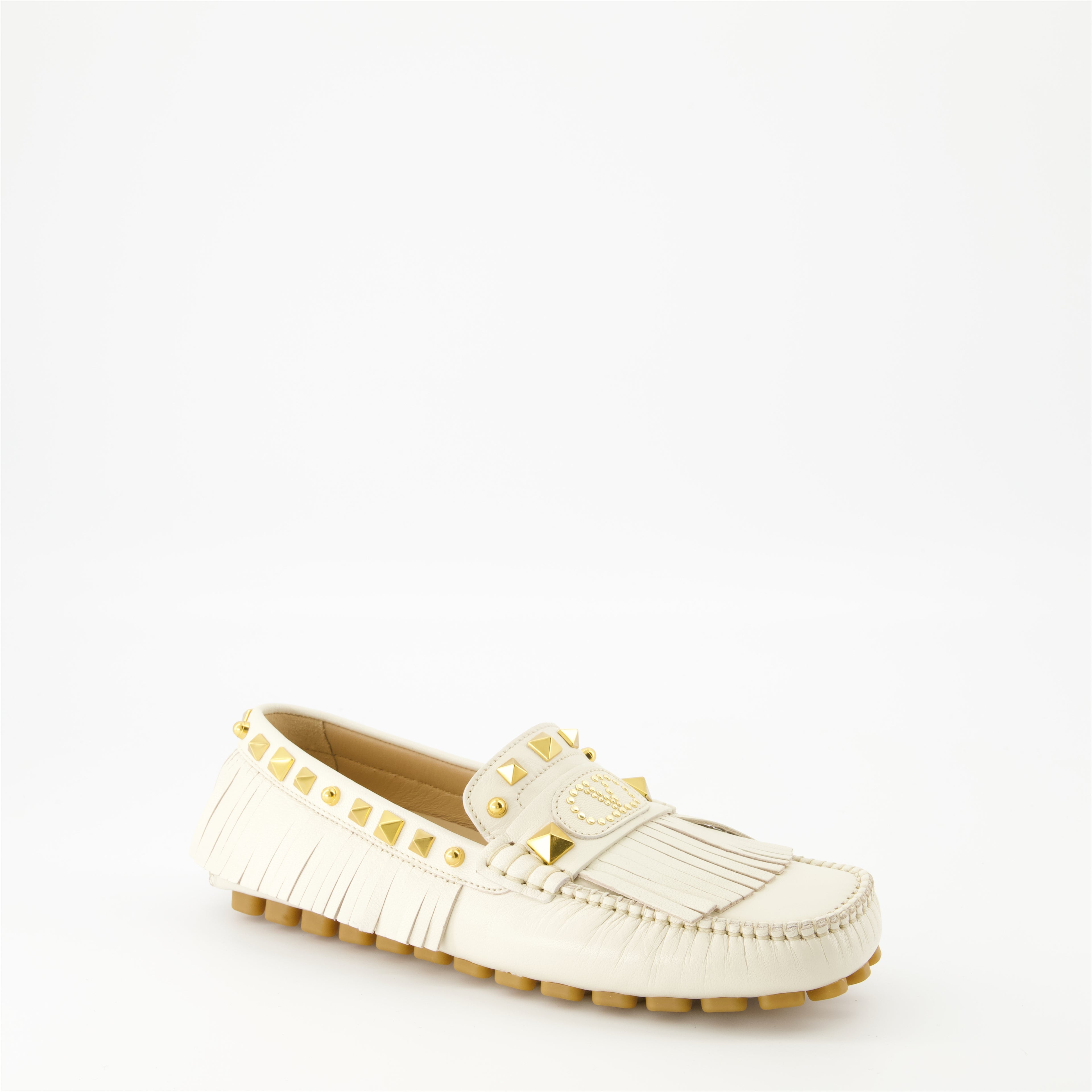 Loafers Fringed Moccasins Plaster Caster Valentino Garavani White Femme