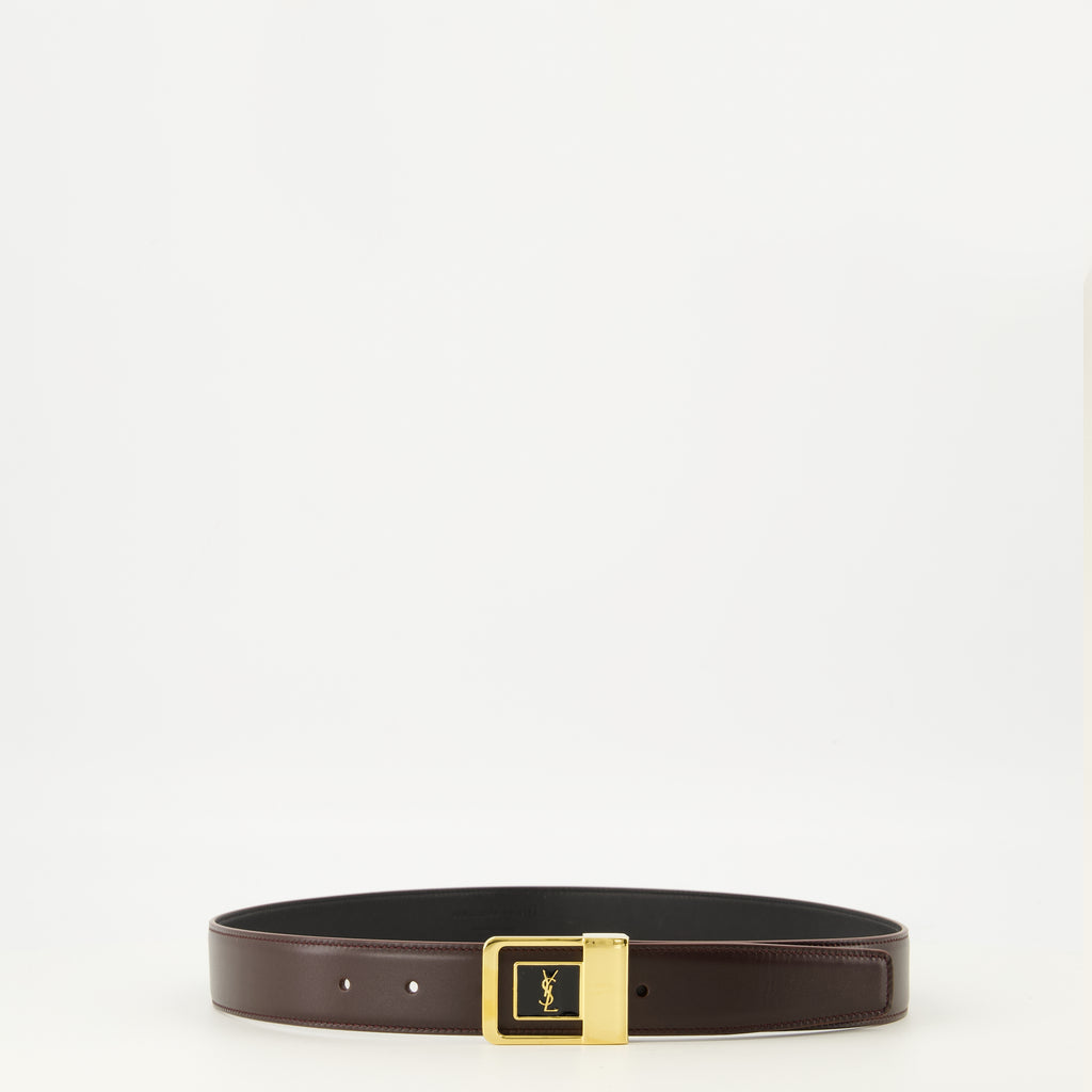 Imagem do artigo Cinto 66 em couro brilhante da marca Saint Laurent para Senhora - Temporada Primavera-Verão 2026 - Vista Frontal
