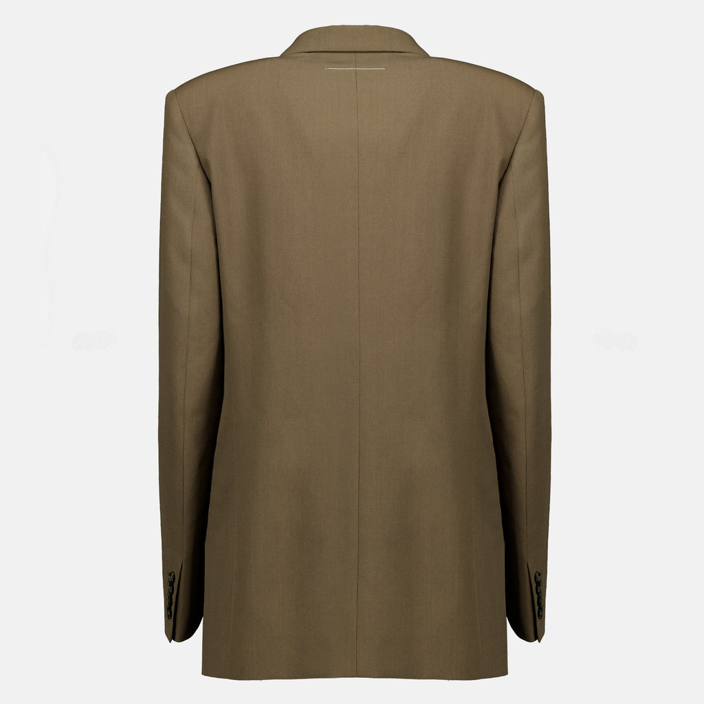 Vestes Blazer Numerico in Lana Kaki Mm6 Kaki Femme