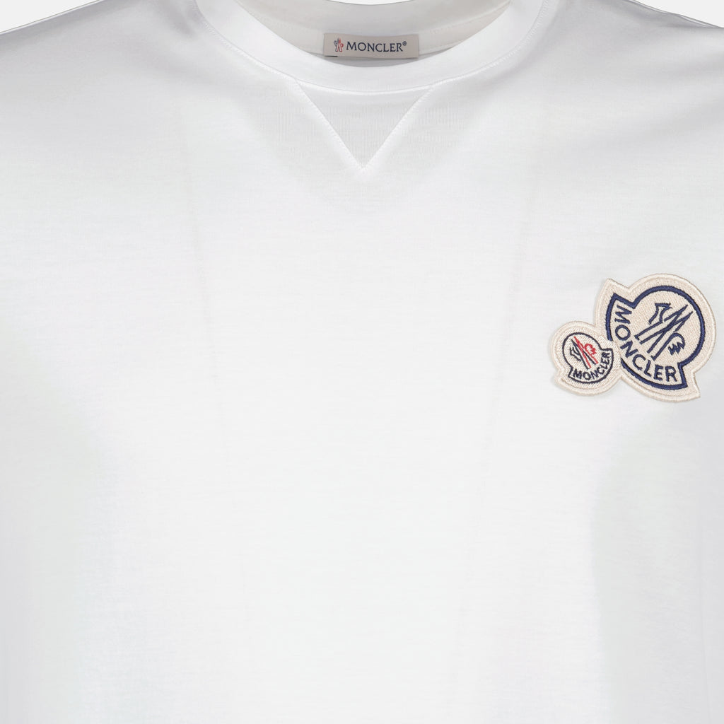 T-shirts Weißes Logo T-Shirt Moncler Blanc Homme