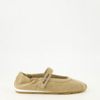 Chaussures plates Plume Ballet Flats in Beige Suede Miu Miu Beige Femme