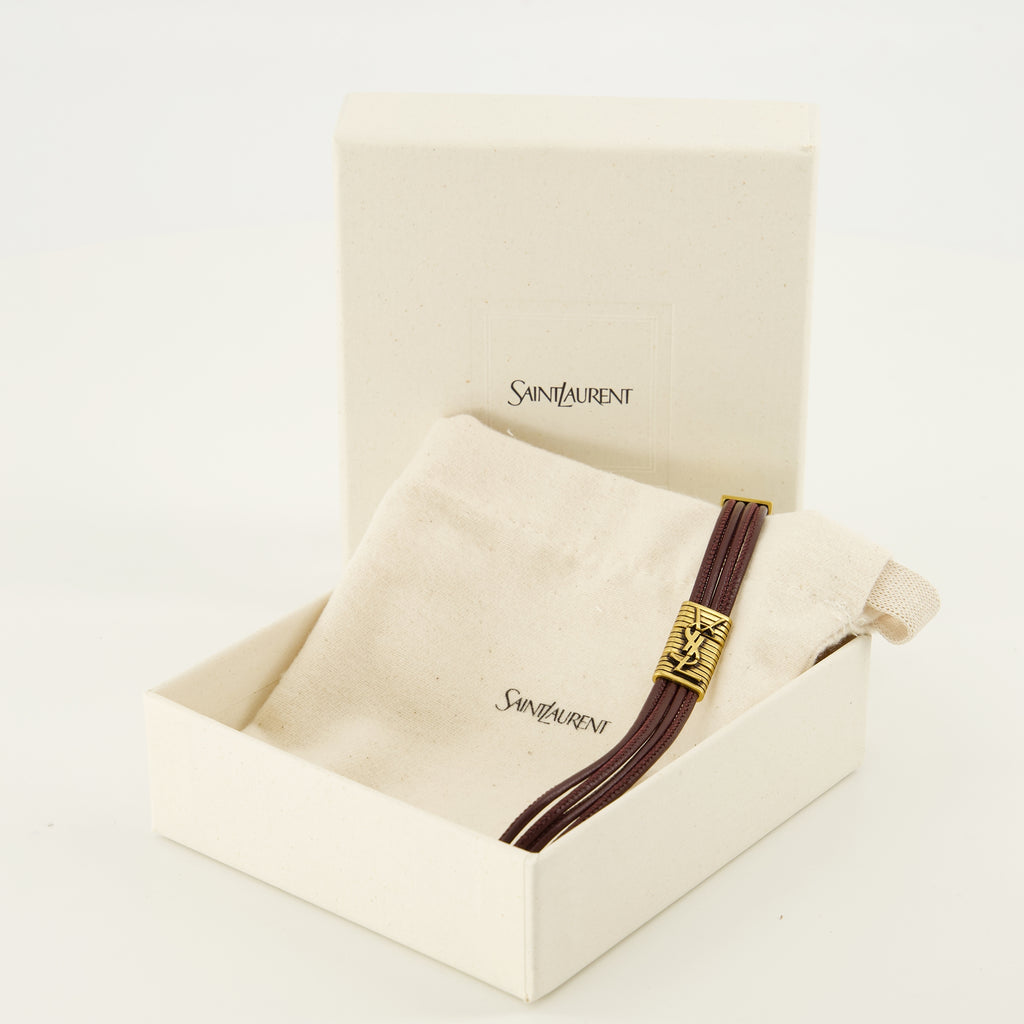Bijoux Cassandre Bordeaux Lederarmband Saint Laurent Bordeaux Femme