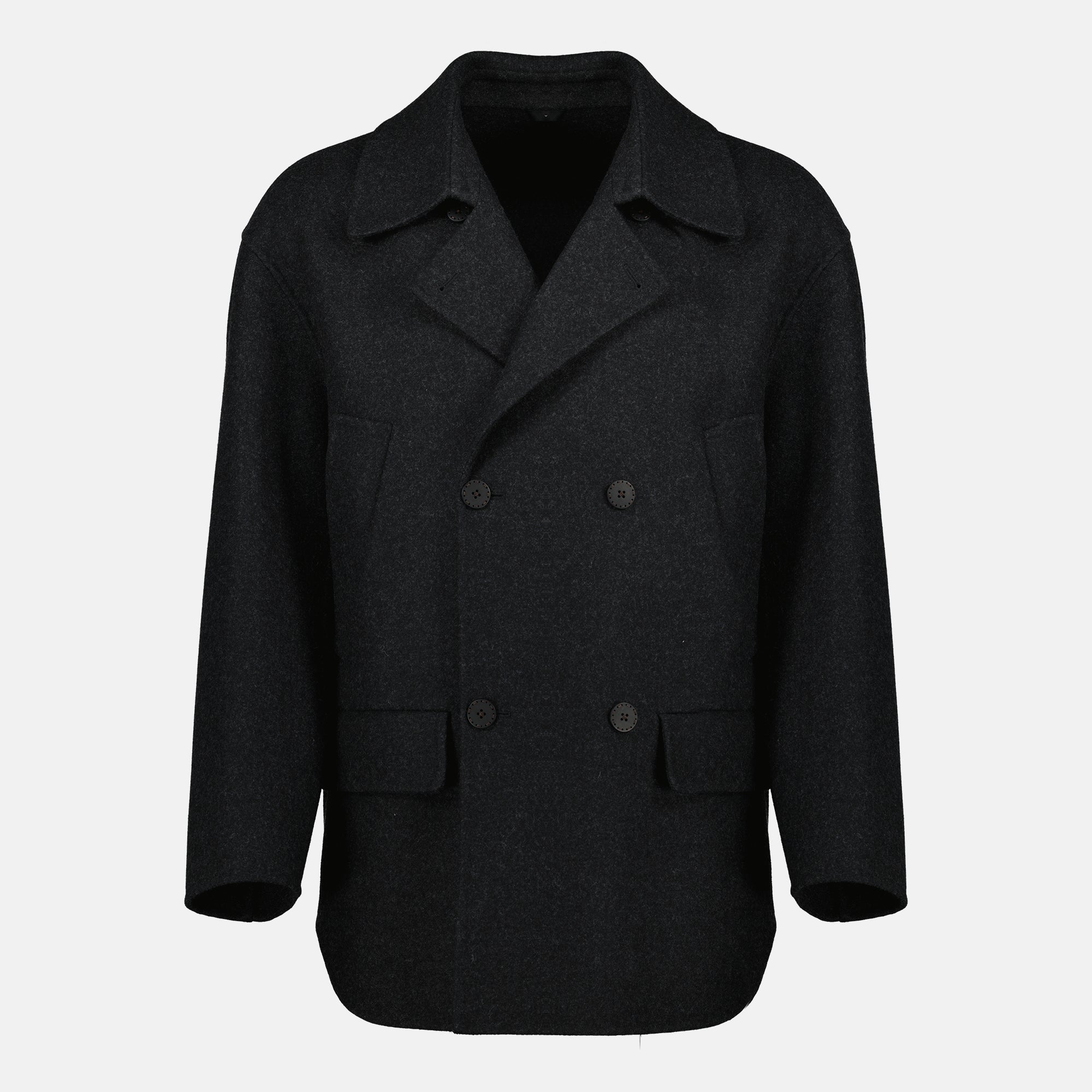 Image of the article Gray wool coat by Fendi for Men - Autumn-Winter 2025 - Front view