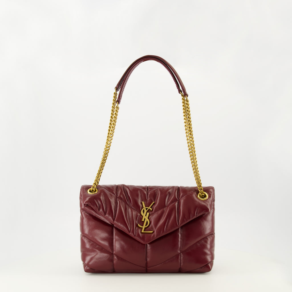 Imagem do artigo Bolsa Puffer Bordô da marca Saint Laurent para Mulheres - Temporada Outono-Inverno 2025 - Vista Frontal