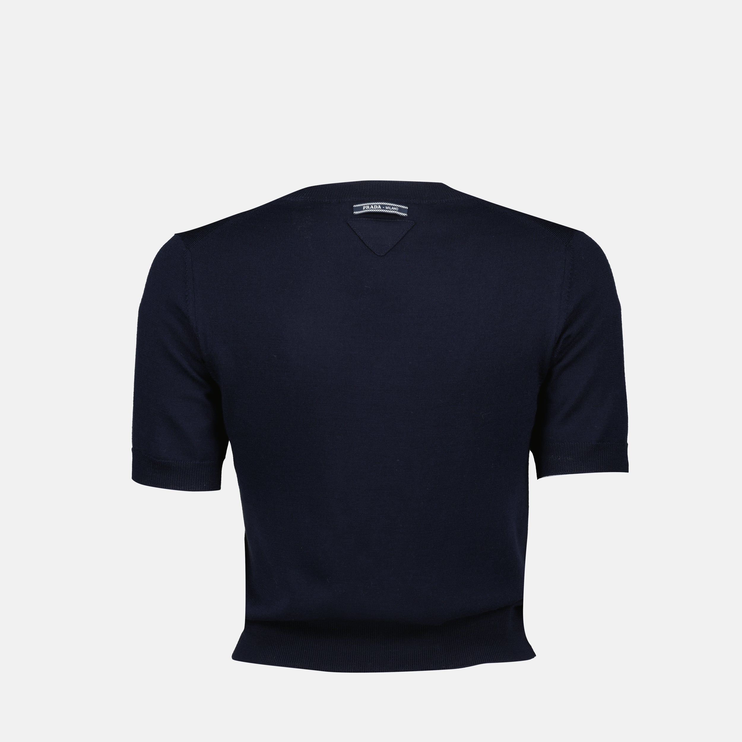 니트웨어 반팔 스웨터 Prada 진한 파란색 Femme