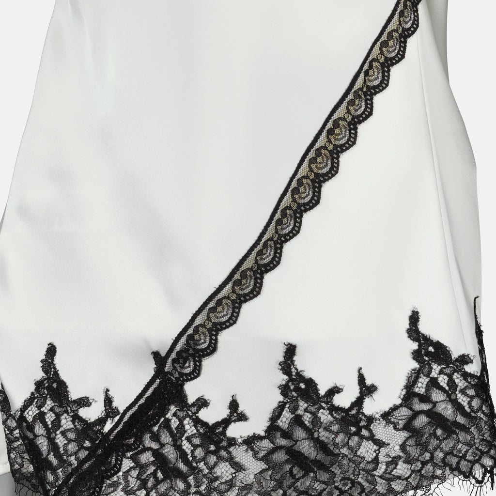 Tops Top Asimétrico de Satén Blanco Iro Blanc Femme