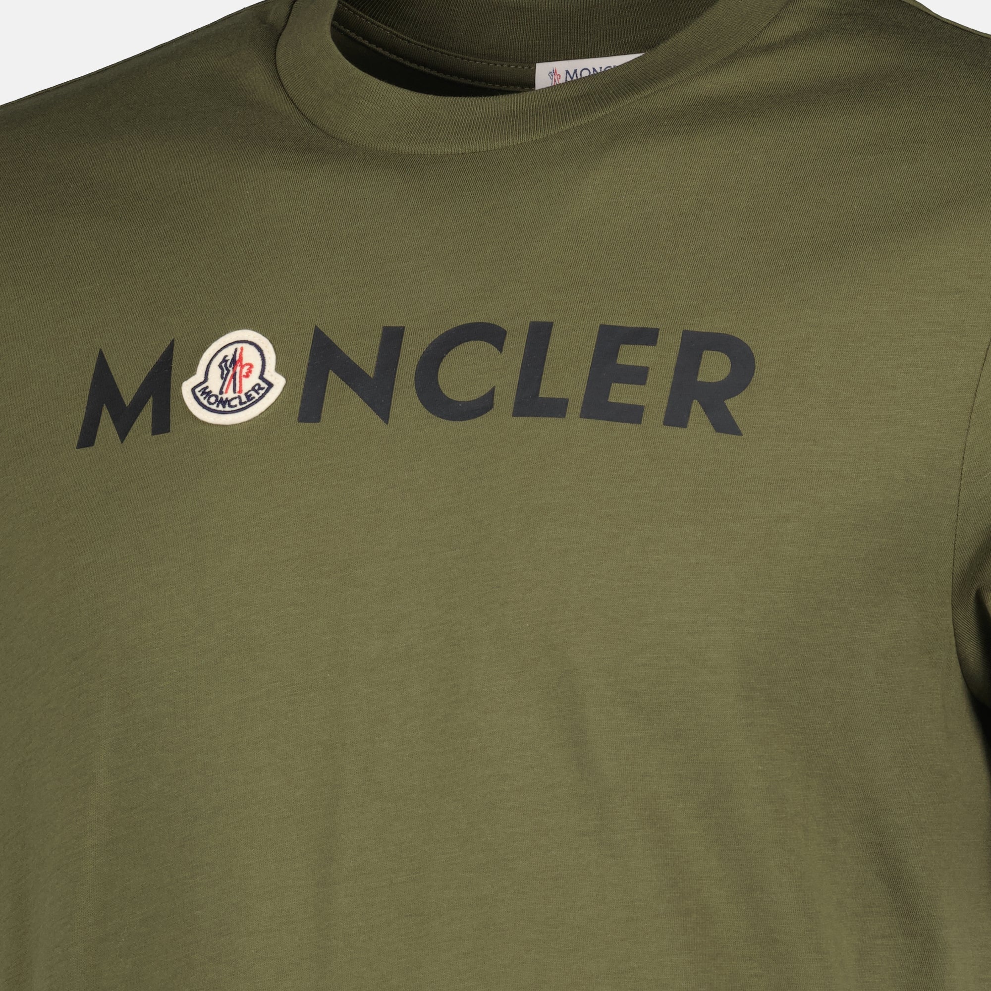 T-shirts Khaki Bedrucktes Logo T-Shirt Moncler Kaki Homme