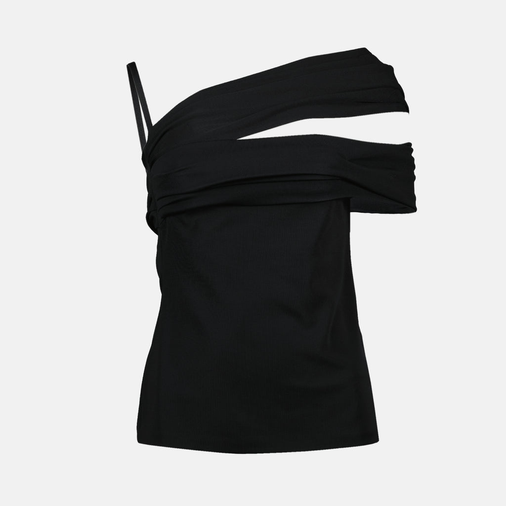 Tops Black Asymmetrical Top Versace Black Femme