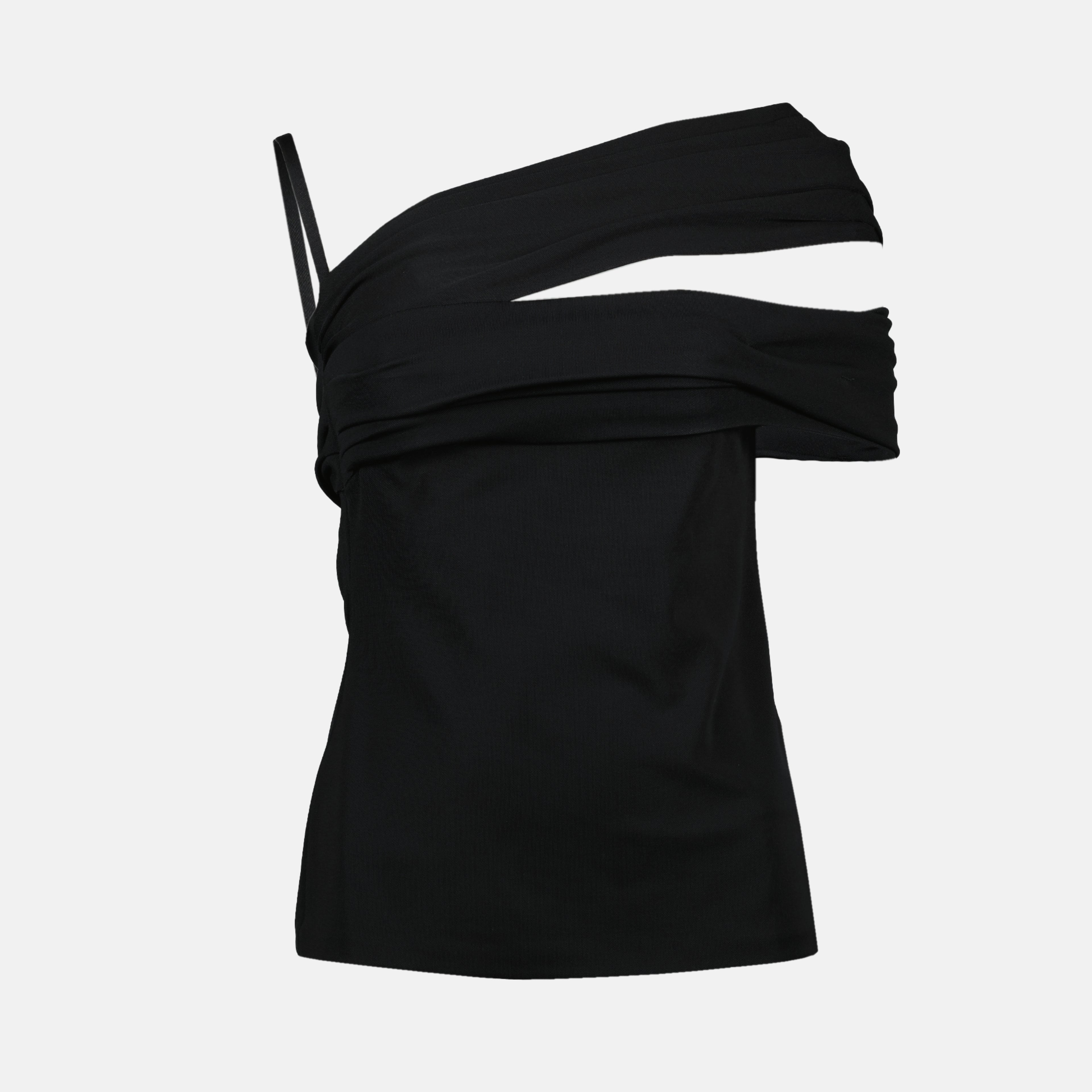 Tops Black Asymmetrical Top Versace Black Femme