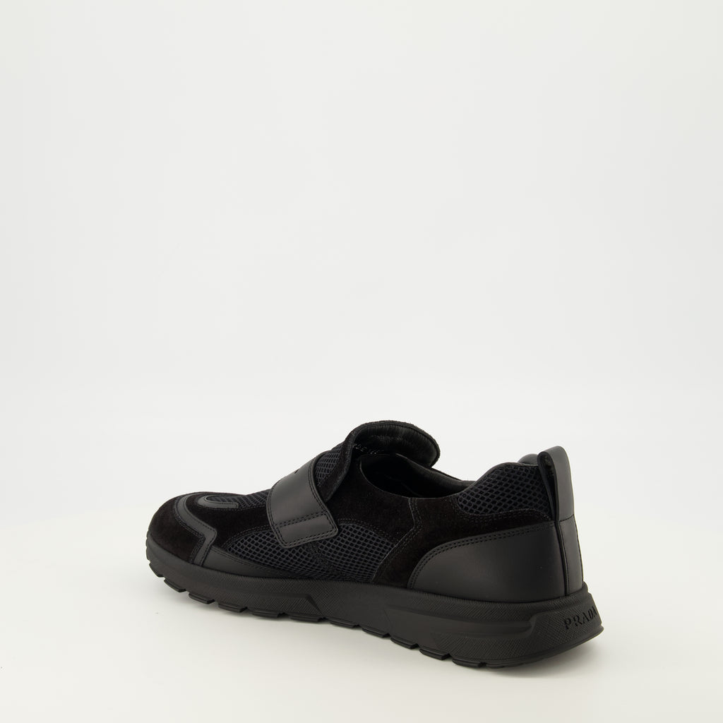 Baskets Sapatilhas Prax em Malha Preta Prada Noir Homme